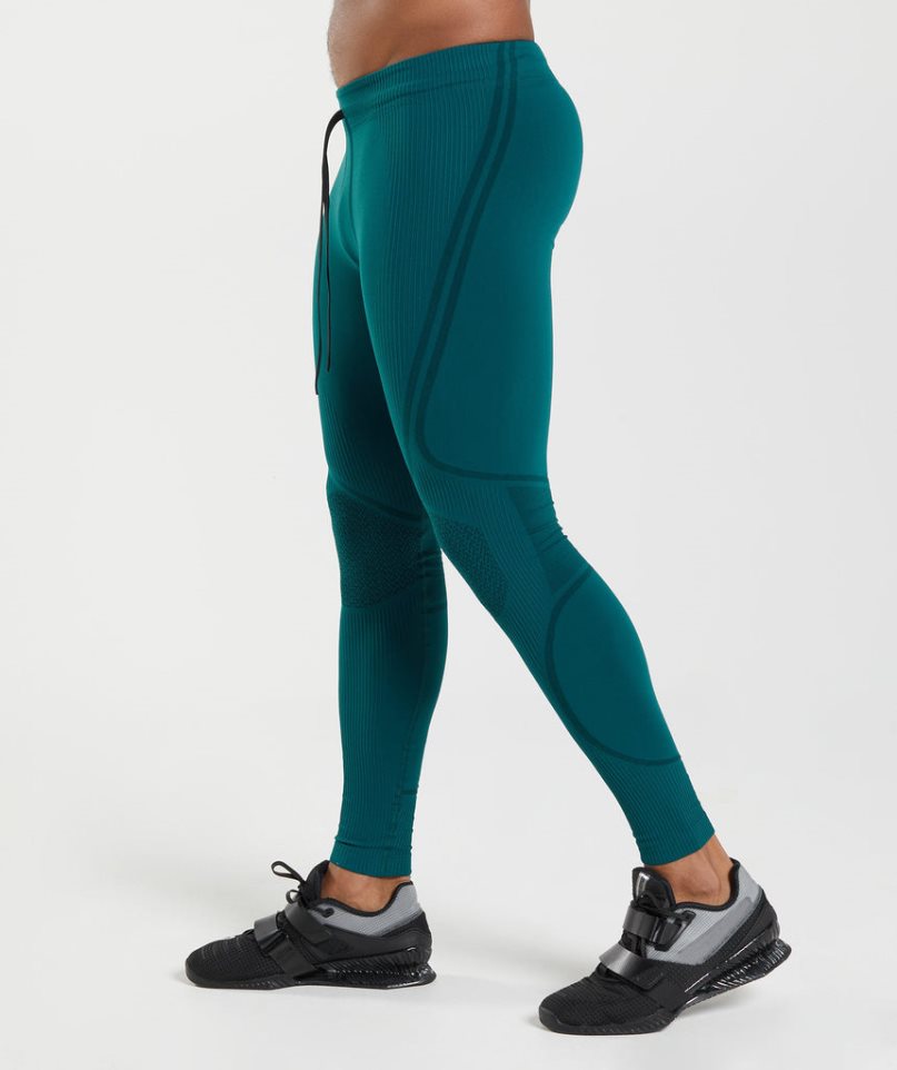 Legginsy Gymshark 315 Seamless Męskie Turkusowe | PL 496JHL